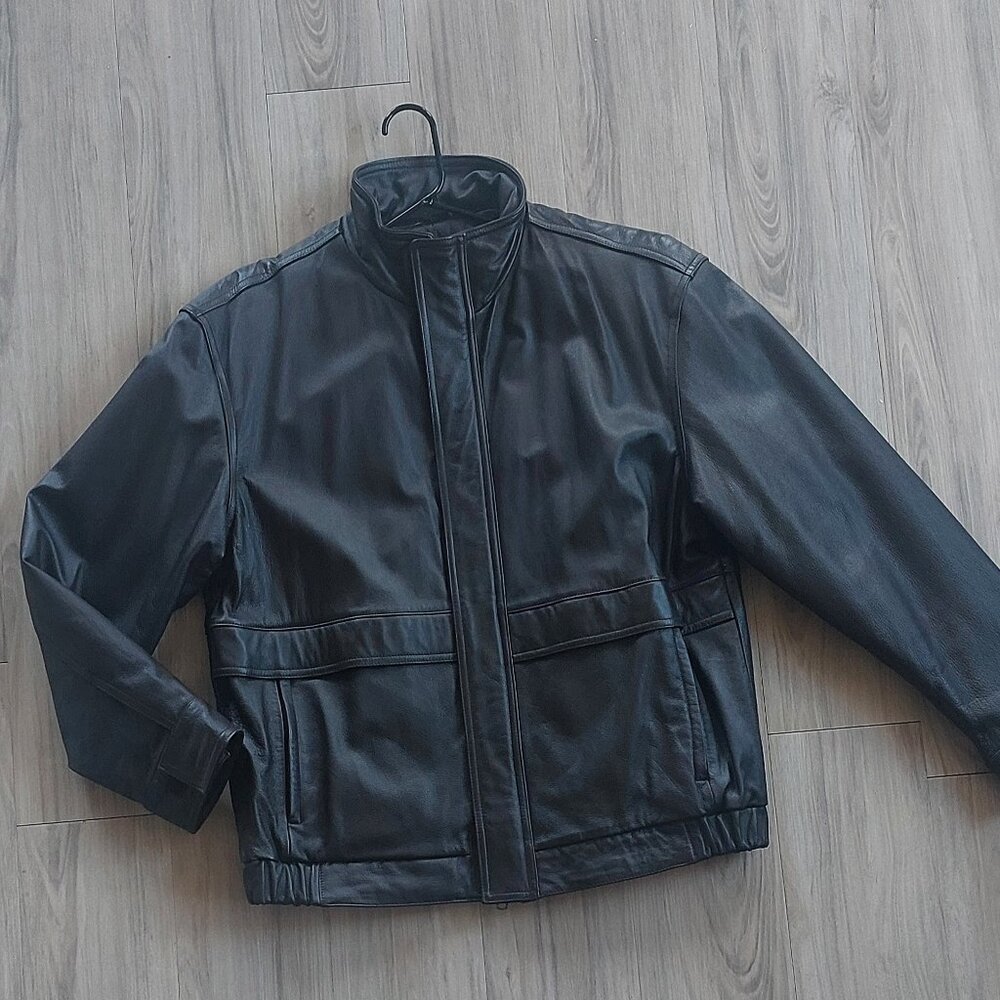 Dark Brown Genuine Leather Bomber Jacket/coat, Men's Medium, John Ashford